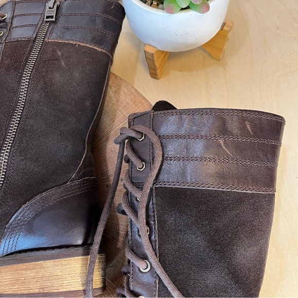 ๐HP๐*Timberland Bethel Heights Dark Brown Leather Mid Calf Zip Lace-Up Boots 6 - Picture 15 of 16